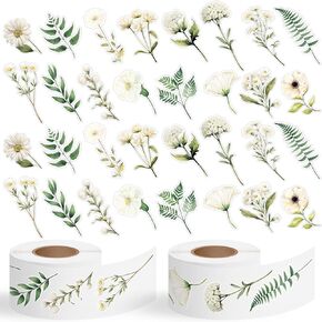 A1diee Spring ألوان مائية ملصقات الأزهار لفة - 1000pcs نباتات حقل لطيف موضوع شارات ذاتية اللصق للأطفال.