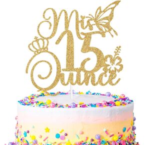 Mis Mis Quince 15 Cake Topper ، Mis 15 Años Cake Decor ، Heaits to 15 Year