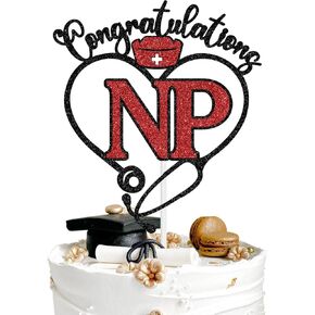Congratulations NP Cake Topper, Congrats Nurse, Future Nurse Practitioner, Class of 2025 Nursing School Survivor Graduation Party Decoration Supplies
