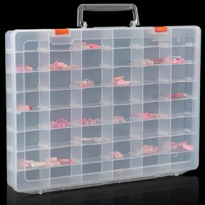 Udefineit 2 Pack Large 48 Grids Clear Plastic Organizer Boxes with Adjustable Dividers, Jewlery Storages Bead Organizers Rock Collection Boxes, Compartment Containers for Nail/Tackle/Screw/Arts/Craft