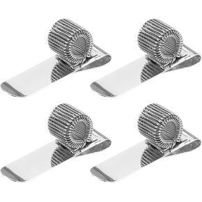 PATIKIL 4Pcs Pen Holder Clips, Metal Pen Clip Holder Adjustable Loop Pen Pencil Organizer with Horizontal Single Spring Loop for Notebook, Clipboard, Black