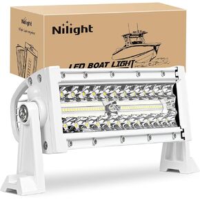 Nilight 13.5Inch 72W Curved Spot Flood Combo Led Light Bar Off Driving RoadFog Light 12V On/Off Switch 16AWG Wiring Harness Kit-1 Lead