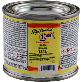 1 Shot Letter Enamel 124L Orange 4oz