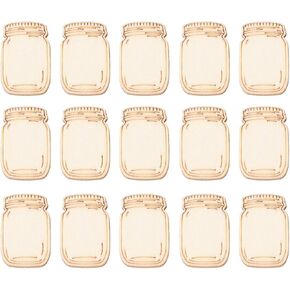 Toyandona 60pcs خشب ماسون جرة القواطع قطع خشبية الحرف اليدوية الخشبية الحرف الخشبية شريحة خشبية رقائق خشبية الحلي الخشبية للأطفال الأطفال على شكل زجاجة