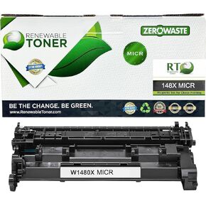 148X MICR Toner with New Chip Compatible Replacement for HP W1480X Laser Jet Pro 4001 4001n 4001dn 4001dw High Yield Check Printer Magnetic Ink Cartridge | 148A W1480A