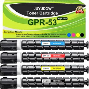 استبدال خرطوشة الحبر متوافق مع Canon GPR53 GPR-53 Toner ImagerUnner Advance IR-Adv C3325 C3330 C3525 C3530 C3025 ، العائد العالي 36000 صفحة (4 حزم ، BK ، C ، Y ، M ، M)