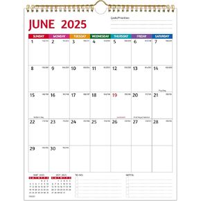 تقويم الحائط 2025-2026-يونيو 2025-ديسمبر 2026 ، التقويم 2025-2026 جدار ، تقويم 19 شهرًا ، 11.5 × 14.5 بوصة ، 2025 تقويمًا مع كتل كبيرة ، ورق سميك ، وعطلات ، وملاحظات ، كبيرة للتنظيم.