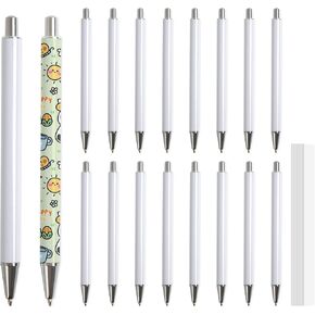 Pyd Life 20 Pack Sublimation Als Blanks No Clip Bulk White With 25 Vace Films Flugs ، DIY Profiledized Point Pen by Heat Press Sublimation Oven