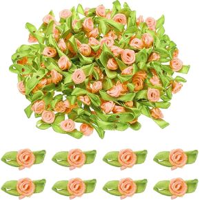UXCELL 100 PCS MINI RIBBON ROODS FLOWS BOWS للحرف اليدوية ، 15 ملم/0.6 "ضياء زخرفة صغيرة زخرفة زهرة زهرة لزخرفة عيد ميلاد الزفاف DIY ، الأحمر