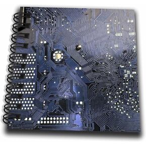 3Drose DB_161560_3 الأزرق Computer Chip Macro Photography Micro -Chip Motherboard Circuits Tech Geek Nerd Mini Notepad ، 4 "× 4"