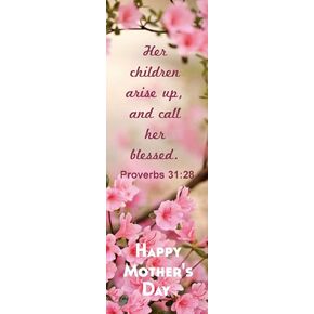 Premium Mother's Flowers Flowers Lowmbles مع الأمثال 31:28 ، تصميم الأزهار الوردي ، 2 × 6 بوصات ، حزمة من 50 ، مصنوعة في الولايات المتحدة الأمريكية