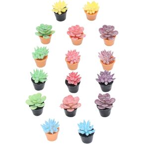 DILWE 16PCS Dollhouse Potted Plants ، Mini Mini Mini Plants for Dollhouse Decoration ، Resin 1:12 Scale LifeLike Most