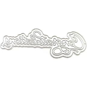 Congratulations Word Die Cut for Card Making,Word Metal Cutting Dies Congratulations Die Cuts Embossing Stencils Template for DIY Scrap-Booking Decor Wedding Birthday Blessing Card