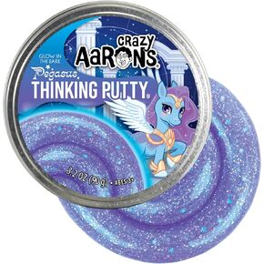 Crazy Aaron’s Thinking Putty® - Pegasus - يتوهج في المعجون الحسي المظلم للأطفال والكبار في ألعاب متعة مبتكرة لا نهاية لها ، ومتعة لا نهاية لها ، لا تجف أبدًا - مصنوعة في الولايات المتحدة الأمريكية