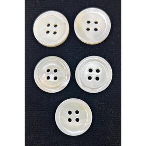 5 Premium White Mother of Pearl Buttons Set -1'' Sew on Shell Buttons-Five Buttons