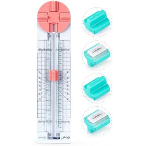 Ecraft 4-in-1 Cutter Pink Paper Cutter & Wave Paper Cutter Blade (4 Pack）