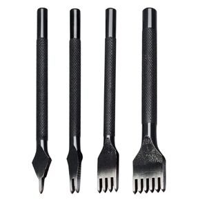 Mirror Polished White Steel 4mm 1/2/4/6 Claws DIY Diamond lace Stitching Chisel Set Leather Craft kit Inner Teeth polishing is Smoother and Labor-Saving