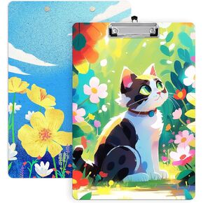 6 Pack Sublimation Clipboard Blanks, 12.4" x 8.8" MDF Clipboard Standard A4 Letter Size with Low Profile Clip Sublimation Office Supplies Clipboard for DIY and Custom Design Work (Double-sided design）