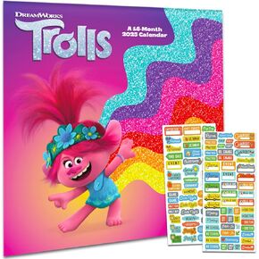 تقويم Dreamworks Trolls 2025 - حزمة تقويم الحائط Deluxe 2025 مع أكثر