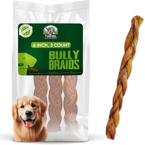 Braided Bully Sticks for Dogs, (3 Count, 12 Inch) Natural Long-Lasting Dog Chew for Large, Medium & Small Breeds, Perfect for Training & Sensitive Stomachs