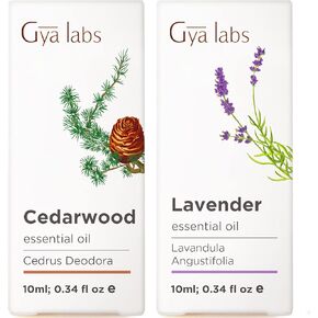 زيت Cedarwood للشعر والخزامى الزيت الأساسي لمجموعة النشر - 100 ٪ من الزيوت العطرية الطبيعية الصف - 2x0.34 fl Oz - Gya Labs