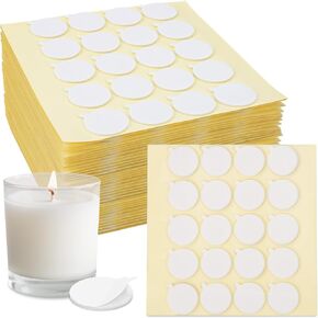 ملصقات Rainflow 720 PCS فتيل لصنع الشموع - ملصقات شمعة على الوجهين شموع صنع شموع صنع مع Tail Little for DIY محلية الصنع الحلي