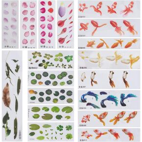 Olycraft 35 Sheets 3D Goldfish Film Stickers - Koi Pond Paint