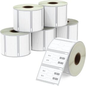 BETCKEY - Compatible Dymo 30299 3/8" x 3/4" LabelWriter Self-Adhesive Jewelry/Price Tag 2-up Labels, Compatible with DYMO Printers[6 Rolls]