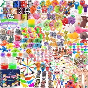 400pcs حفلة لصالح الأطفال pinata stuffer ، ألعاب جائزة الكنز الصدر للفصول الدراسية ، حشوات حقائب Goodie ، جوائز صغيرة بالجملة لـ 4-8 8-12 3-5 ، حشوات حقيبة هدايا أعياد الميلاد
