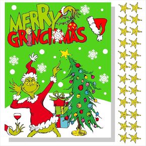 Christmas Games for Kids - Pin The Star On The Christmas Game Grinch Party Games The Grinchmas Party Favor Supplies for Kids Girls Boys Classroom Games Activities