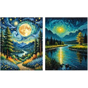 ldazao Paint by Numbers Kit for Adults Beginner Colourful Landscape Paint by Number Kits Acrylic On Canvas Mountain Tree