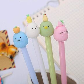 Sencoo 4 Pack Black Gel Ink Pens Cartoon Bear Chicken Dinistaur Student Student Pens Hift