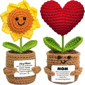 Gifts for Mom Mothers Day Birthday - Positive Crochet Sunflower Emotional Support Animal, Birthday Gift for Mama Step Mom, Mother in Law from Daughter Son Positive Emotional Support Pickle Gifts