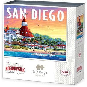Boardwalk Buzzles San Diego Hotel Del Coronado ، 500 قطعة بانورامزو للألغاز للبالغين ، مصنوعة في الولايات المتحدة الأمريكية