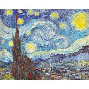 Pintoo Jigsaw Buzzles 500 قطعة للبالغين - Vincent Van Gogh - The Starry Night ، June 1889 لغز البلاستيك الجميل للديكور المنزلي Zero Dust Easy Storage [H1758]