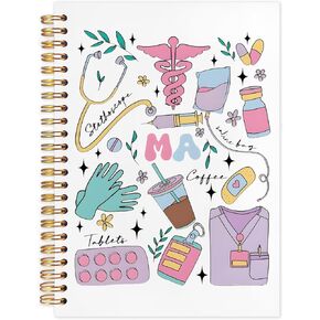 Snnder Medical Assistant Gifts ، MA Stuff Notebook Journal ، MA Higts for Women Medical Assistant ، Home Gifts ، MA GIFTS Week Week ، Hardcover Spiral Notebook 5.5x8.3 Inch