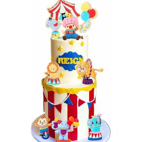 Circus Cake Toppers Animals Cake Decoration Carnival Cupcake Topper Conwow