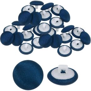 Harfington 30pcs أزرار الساتان 0.5 بوصة (12.5 مم) ساتان ناعم مغطاة أزرار دبنية مستديرة مع أزرار القماش عرقلة لزفاف الزفاف بلوزة بدلات ديي ، أسود