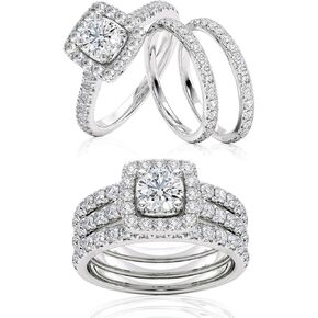 Beverly Hills Jewelers 2 Carat Diamond Engagement Ring for Women in 14k White Gold