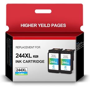 خرطوشة حبر ألوان 244XL لـ Canon Printer Ink CL-244 لـ Canon CL244 XL تم تصنيعها لطابعة TS3122 MX492 MG2522 MG2922 MG2420 TR4520 (2 لون)