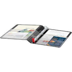 Cardinal 3 Ring Binder ، 5 بوصات رئيس الولادة المفتوحة سهلة ، حلقات قفل مائلة واحدة ، سعة 1050 ورقة ، 4 جيوب ، غطاء خالي من PVC مع سحب الرف ، الأسود (18762CB)