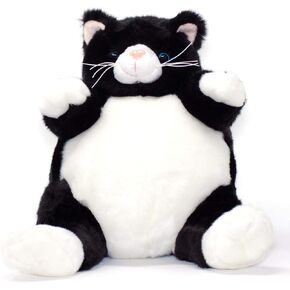 Unipak Black and White Plumpee Cat Plush Toy 9 inches Tall