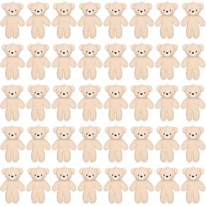HyDren 40 Pcs Mini Bear Toy 4.7 Inch Stuffed Tiny Bear Soft Keychain Mini Stuffed Animal Small Plush Jointed Doll for Kids DIY Keychain Party Favor(Stylish Style)