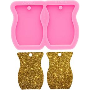 Shiny Glossy Jar Shape Earring Resin Silicone Mold, Resin Mold Craft Keychain Pendant, Vase Shape Silicone Mold for DIY Jewelry Making Epoxy Resin Size S