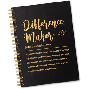 Difference Maker 160 Blank Pages Spiral Notebook, Appreciation Gift for Boss Mentor Leader, Leaving Retirement Gift for Manager, Thank You Gift for Teacher Social Worker School Counselors Nurse