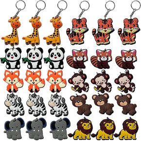 30pcs animal key key chain chain tags goodie bag stuffer عيد الميلاد سحر عطلة للأطفال
