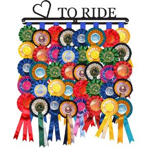 Rosette/Award Ribbon | "الحب لركوب" عرض حامل شماعات الخيول | الانتهاء الأسود | فُولاَذ
