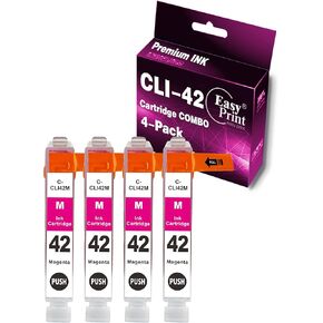 EASYPRINT (4X Magenta) Compatible CLI42 CLI-42 Ink Cartridge Work for Canon PIXMA Pro-100 Pro 100S Printer, (4 Pack)