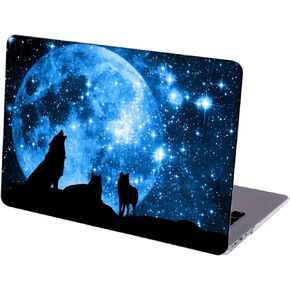 متوافق مع MacBook Air 13.6 بوصة قشرة الواقية الصلبة وغطاء لوحة المفاتيح (A2681 ، M2 Chip ، 2022 إصدار) - الذئب عواء والقمر