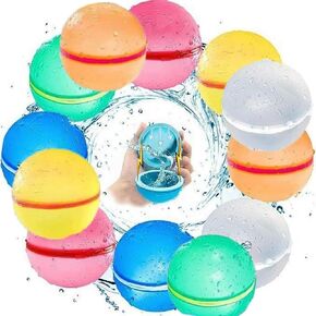 Reusable Water Balloons for Toddlers Outdoor, Magnetic Self-Sealing Water Bomb for Kids Ages 4-8, Quick Fill Refillable Water Balloons Bath Pool Summer Parties Toys